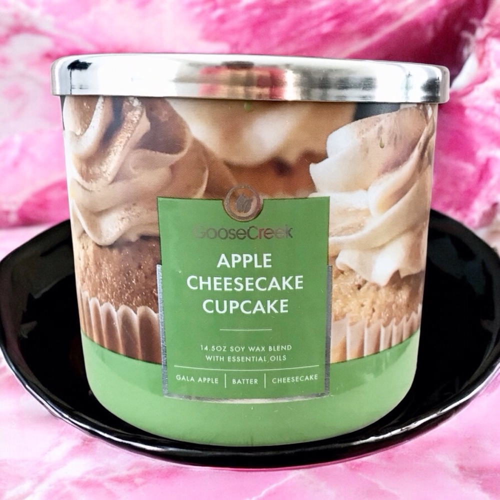 🆕40+ Hrs Apple Cheesecake Cupcake 3 Wick Candle
